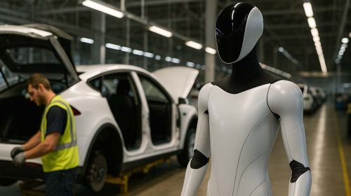 Robot in fabbrica Tesla