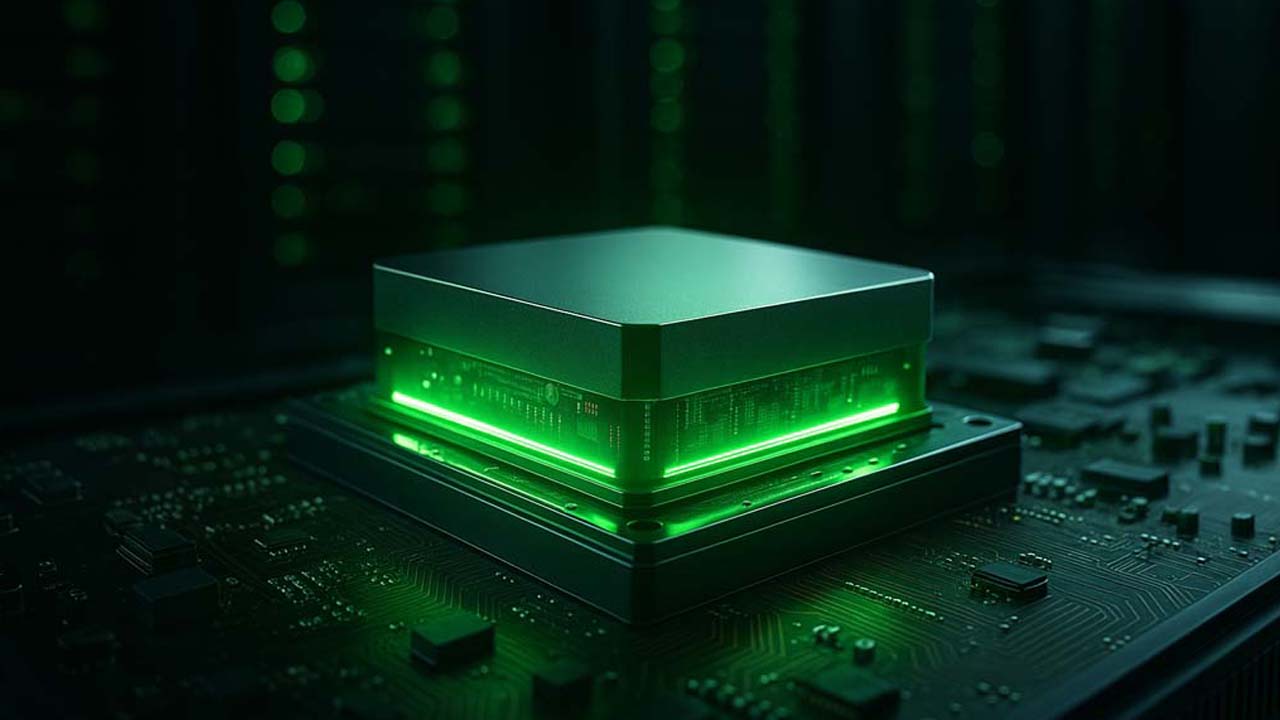 Microchip verde luminoso