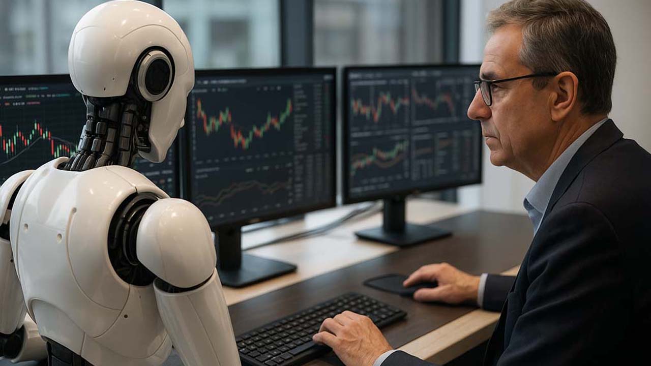Analisi finanziaria uomo e robot