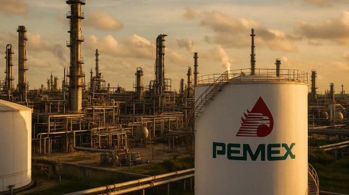 Raffineria petrolifera al tramonto