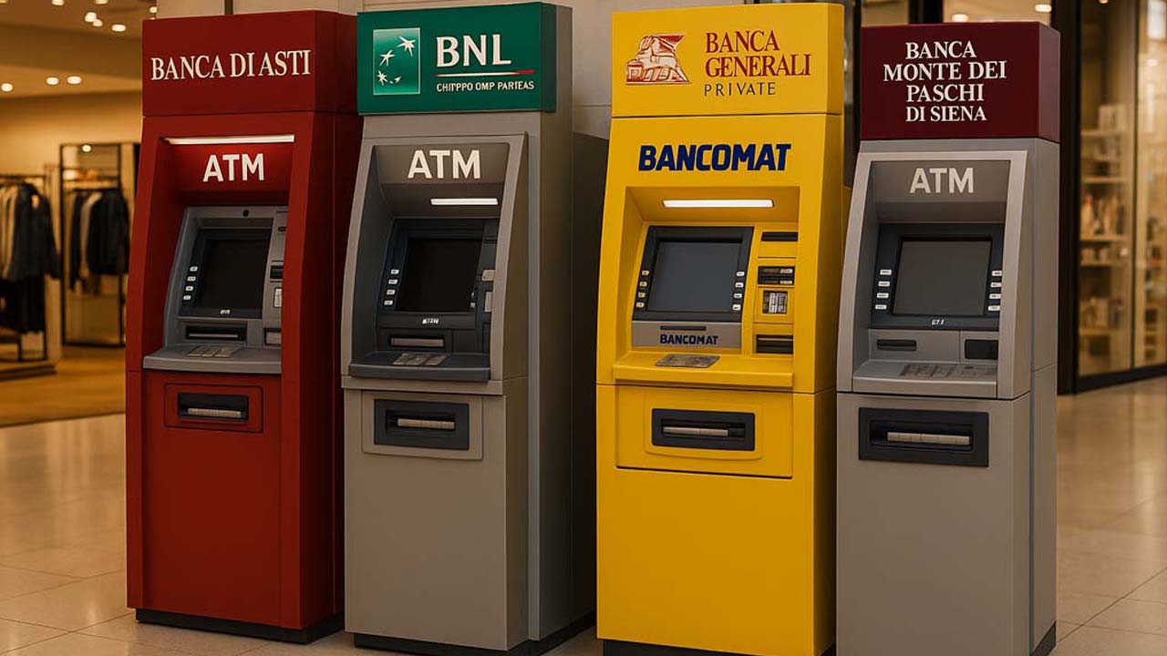 Bancomat italiani in centro commerciale