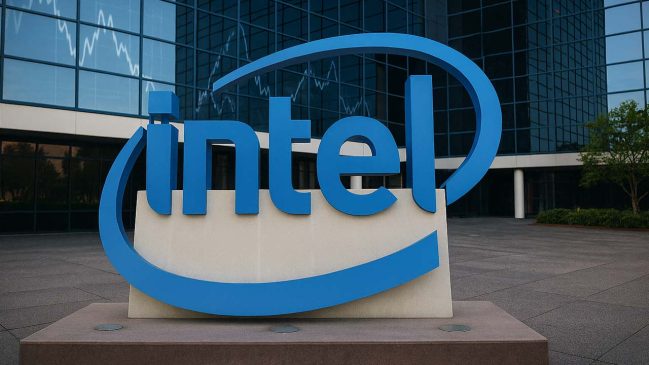Logo Intel edificio moderno