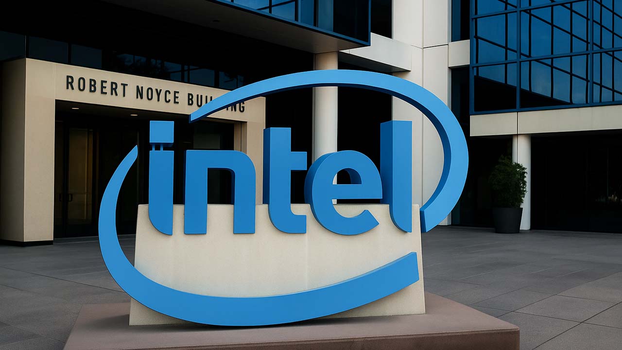 Logo Intel edificio aziendale