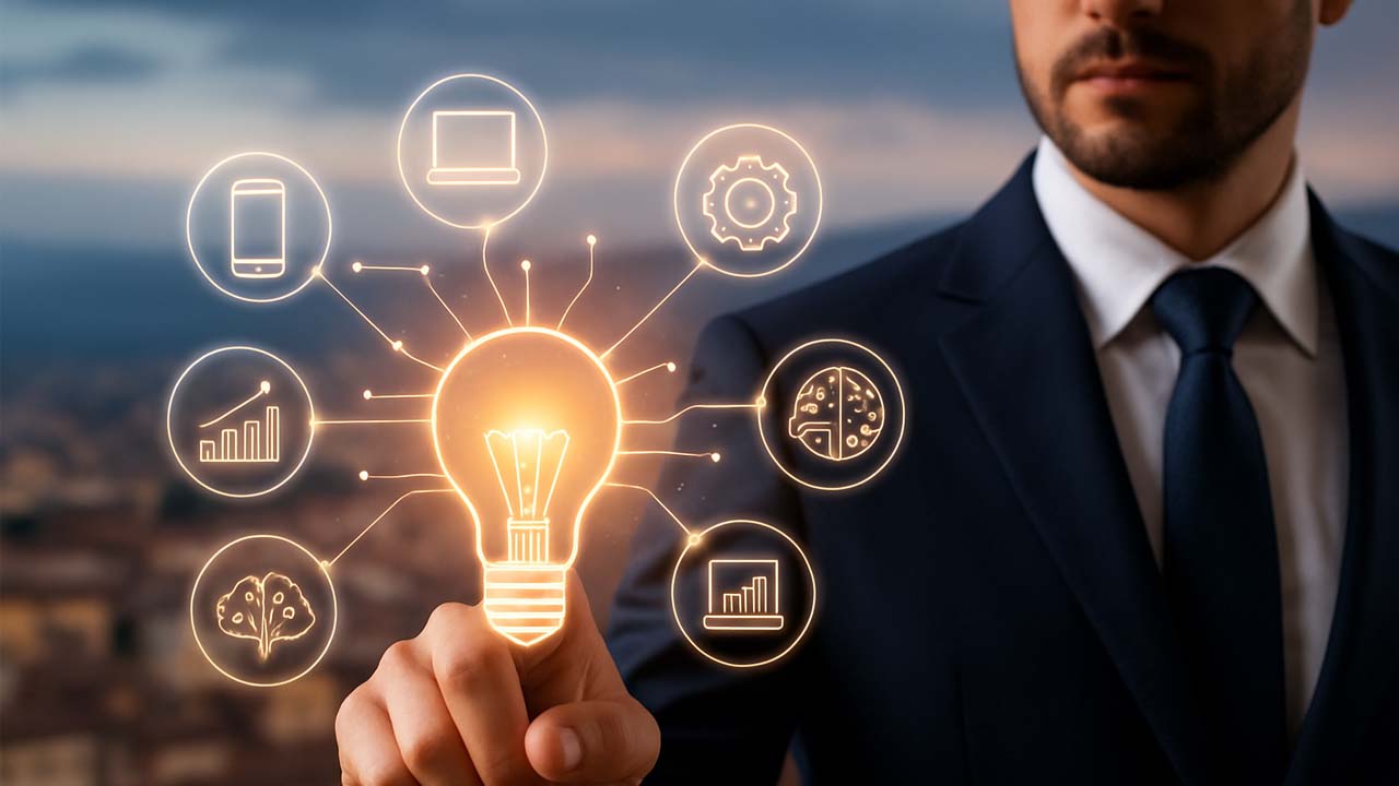 Uomo innovazione digitale