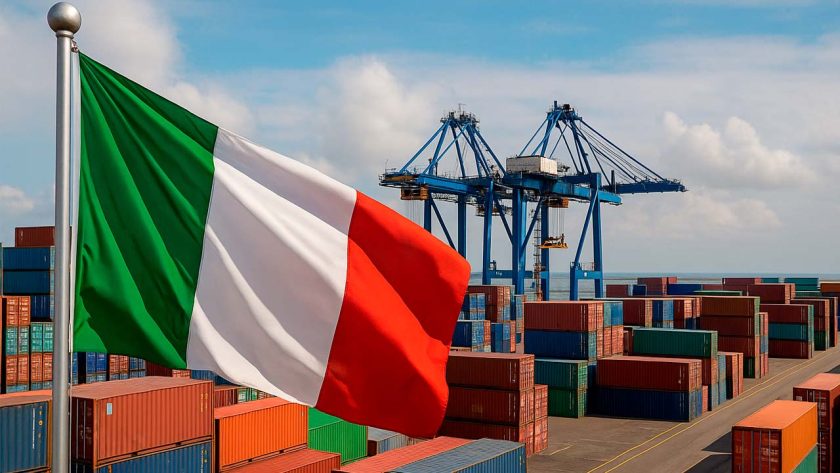 Porto italiano con container