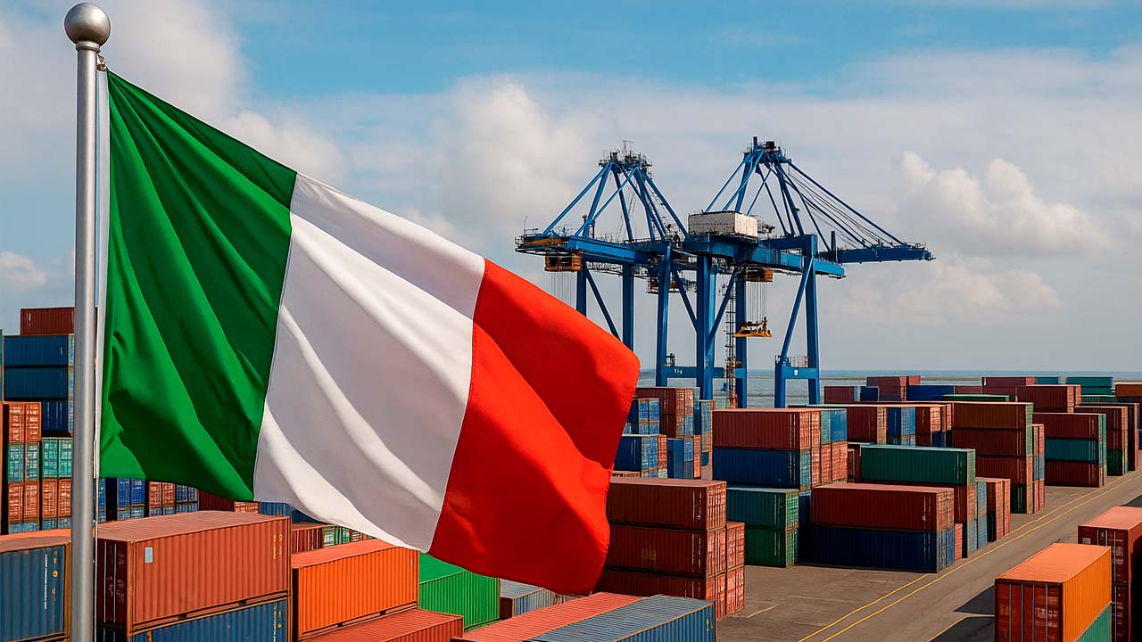 Porto italiano con container