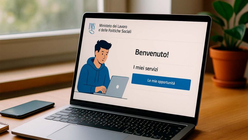 Laptop con sito lavoro italiano