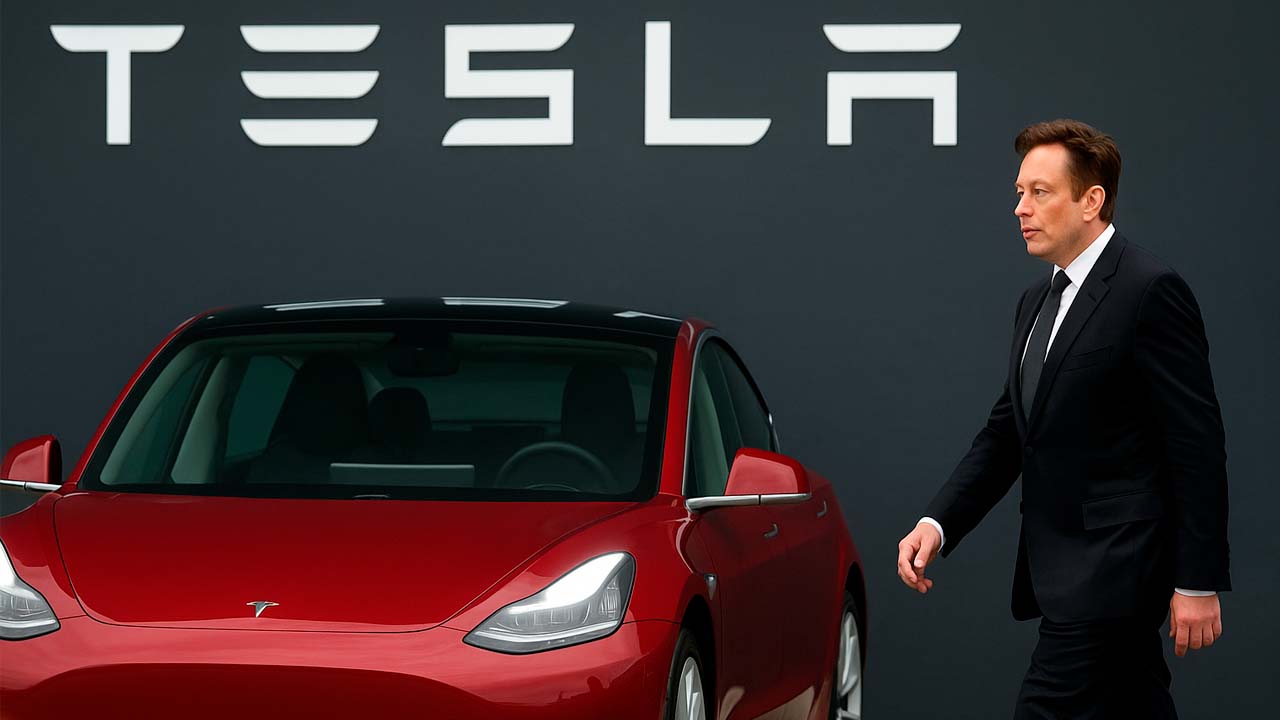 Tesla rossa moderna